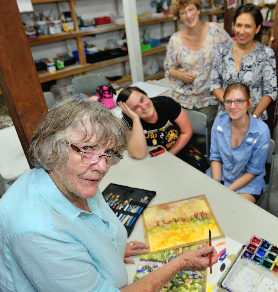 ENJOY IT WHILE WE CAN: Local artist Irene Sparks holds a class at the Community Arts On Goondoon. ENJOY IT WHILE WE CAN: Local artist Irene Sparks holds a class at the Community Arts On Goondoon.