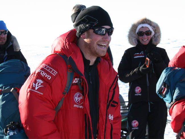 Prince Harry at the South Pole. Prince Harry at the South Pole.