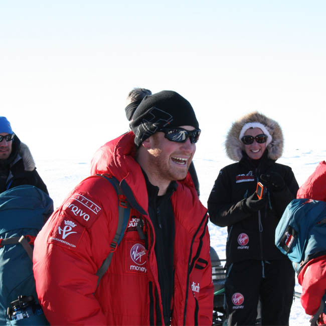 Prince Harry at the South Pole. Prince Harry at the South Pole.