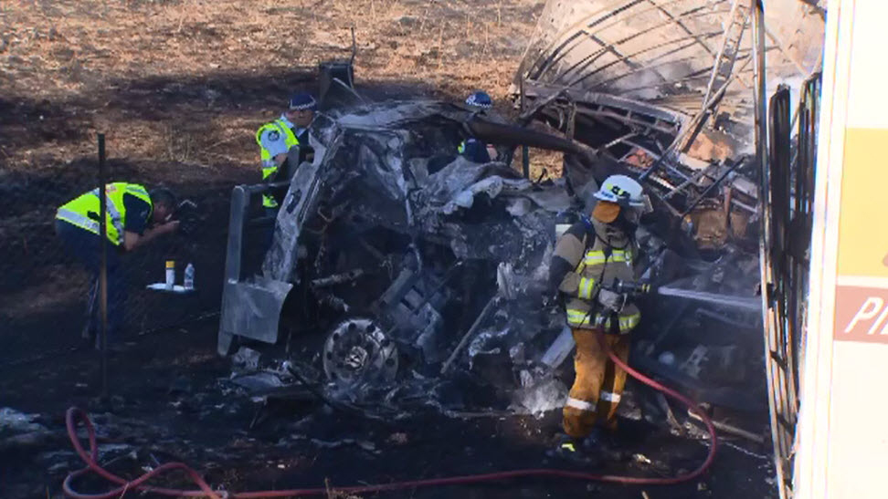 A Toowoomba man was killed in a fiery truck crash near Warwick this morning. A Toowoomba man was killed in a fiery truck crash near Warwick this morning.