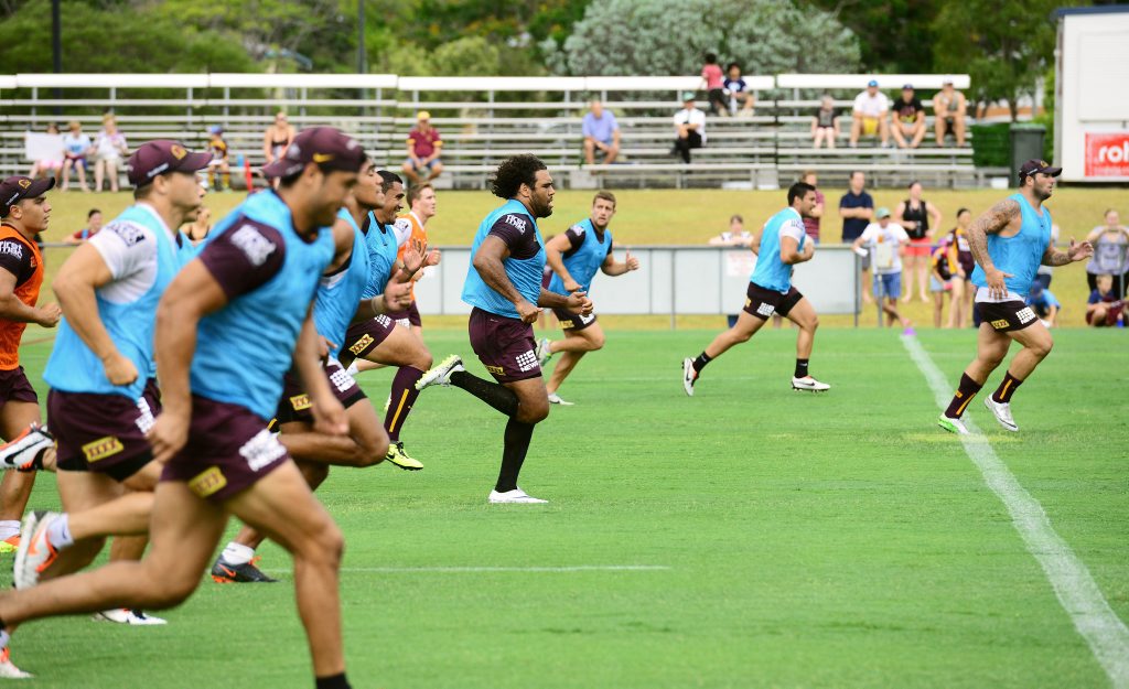 Broncos players and staff visit Ipswich for a training session at Brothers Leagues Club. Broncos players and staff visit Ipswich for a training session at Brothers Leagues Club.