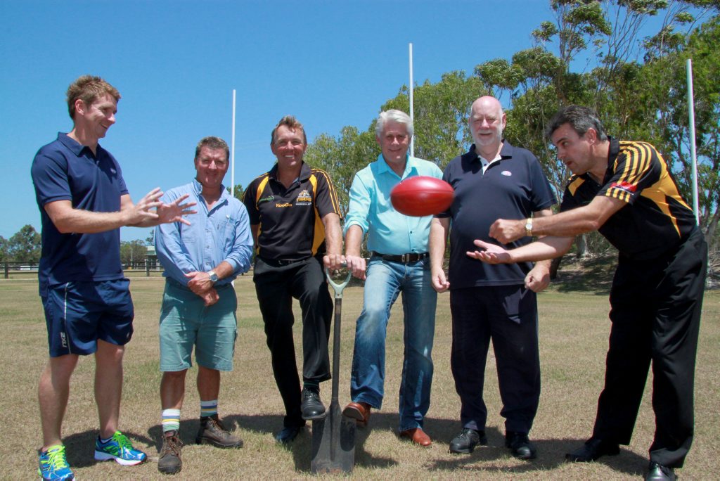 Working together to enhance the Tweed Coast Tigers AFL club's headquarters Trent Ryan, Gary Bryant, Rick van den Driest, Geoff Provest, David Heilbron and Chris Hawkins. Working together to enhance the Tweed Coast Tigers AFL club's headquarters Trent Ryan, Gary Bryant, Rick van den Driest, Geoff Provest, David Heilbron and Chris Hawkins.