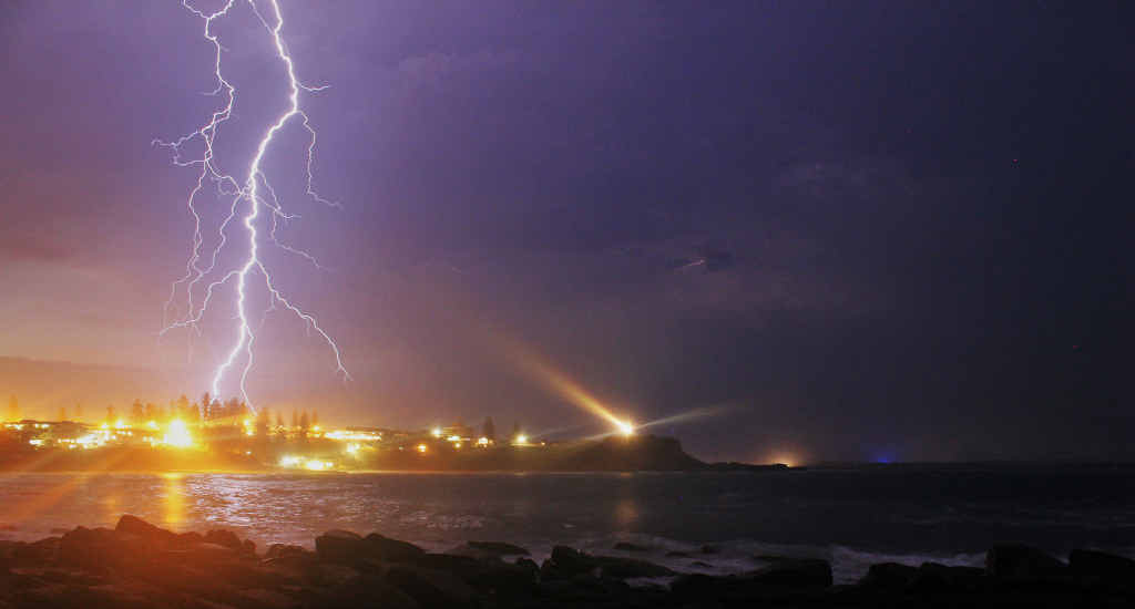 FIRING UP: Lightning striking over Yamba on Wednesday night. PHOTO: JAKEY PHILLIPS FIRING UP: Lightning striking over Yamba on Wednesday night. PHOTO: JAKEY PHILLIPS