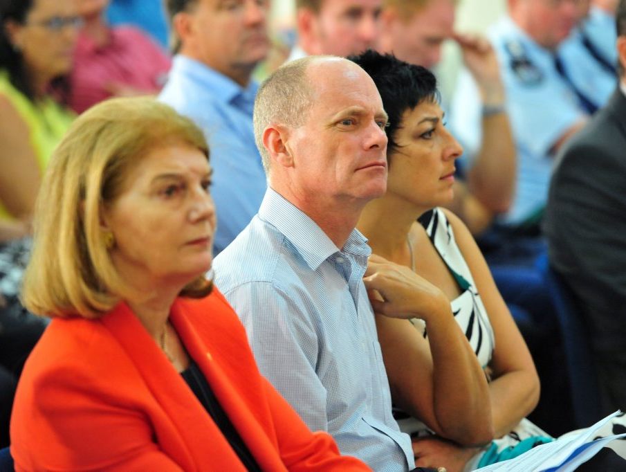 ONE YEAR ON: Queensland Premier Campbell Newman and dignitaries visits Bundaberg one year after the devastating 2013 floods. Photo: Max Fleet / NewsMail ONE YEAR ON: Queensland Premier Campbell Newman and dignitaries visits Bundaberg one year after the devastating 2013 floods. Photo: Max Fleet / NewsMail