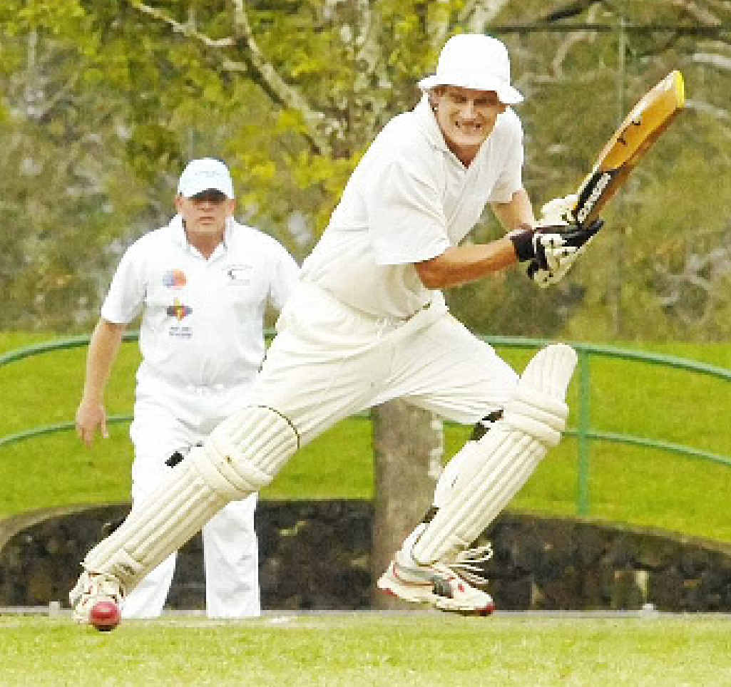 POINTING THE WAY: Workers White batsman Matthew Boyd works one away in the second grade final. POINTING THE WAY: Workers White batsman Matthew Boyd works one away in the second grade final.