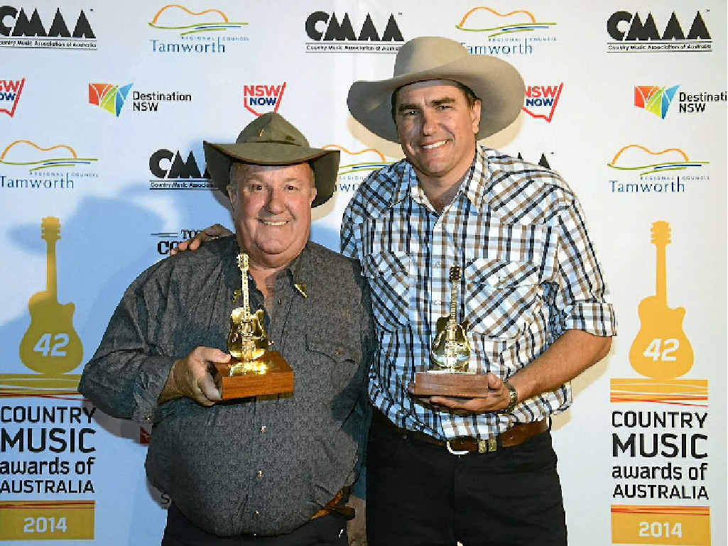 BIG WIN: Rockhampton songwriter Keith Jamieson and singer Jeff Brown won Golden Guitars for Keith’s song “I Love Australia” at the Tamworth Country Music Festival. BIG WIN: Rockhampton songwriter Keith Jamieson and singer Jeff Brown won Golden Guitars for Keith’s song “I Love Australia” at the Tamworth Country Music Festival.