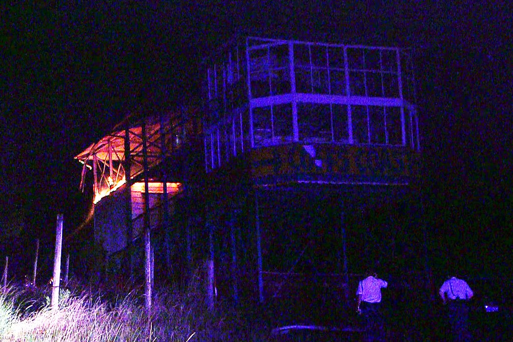 Damage from an overnight fire to the Coffs Coast Lookout at the Big Banana may force owners to demolish the attraction. Photo: Frank Redward. Damage from an overnight fire to the Coffs Coast Lookout at the Big Banana may force owners to demolish the attraction. Photo: Frank Redward.