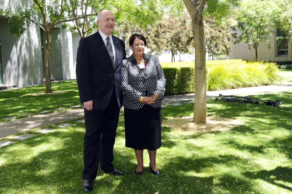 General Peter Cosgrove poses with his wife Lynne in Canberra. General Cosgrove has been appointed the next Governor General of Australia on the retirement in March of the present Governor General Quentin Bryce. General Peter Cosgrove poses with his wife Lynne in Canberra. General Cosgrove has been appointed the next Governor General of Australia on the retirement in March of the present Governor General Quentin Bryce.