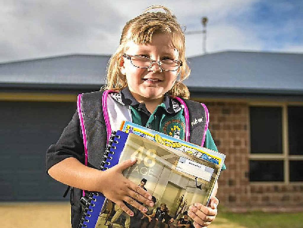 Morgan Allen, 4, is excited to start her first day as a Prep student at Kin Kora State School. Morgan Allen, 4, is excited to start her first day as a Prep student at Kin Kora State School.