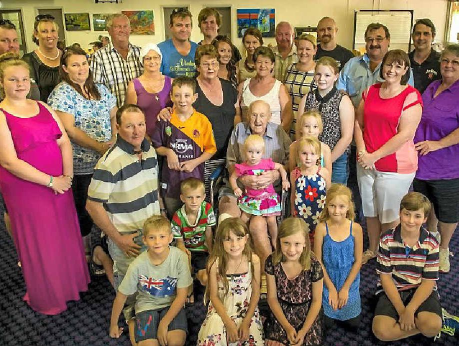 GOOD COMPANY: Dudley Roylance is surrounded by family and friends who join him in celebrating his 94th birthday. GOOD COMPANY: Dudley Roylance is surrounded by family and friends who join him in celebrating his 94th birthday.