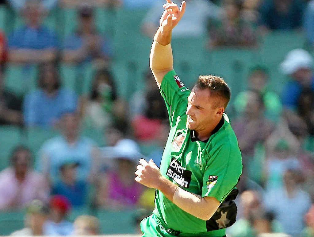 STAR PERFORMANCE: John Hastings celebrates taking the wicket of Scorchers batsman Ashton Turner at the MCG yesterday. STAR PERFORMANCE: John Hastings celebrates taking the wicket of Scorchers batsman Ashton Turner at the MCG yesterday.