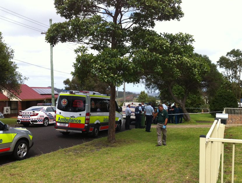 The crime scene in Newtown, Toowoomba, where two people have reportedly been stabbed to death. The crime scene in Newtown, Toowoomba, where two people have reportedly been stabbed to death.