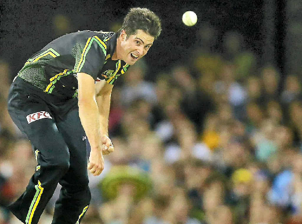 Ben Cutting bowls during the Twenty20 International between Australia and the West Indies at the Gabba last February. Ben Cutting bowls during the Twenty20 International between Australia and the West Indies at the Gabba last February.