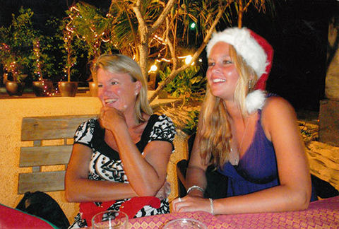Alex Geldenhuys, previously Lee Barnett, and daughter Samantha in Thailand. Source: Supplied Alex Geldenhuys, previously Lee Barnett, and daughter Samantha in Thailand. Source: Supplied
