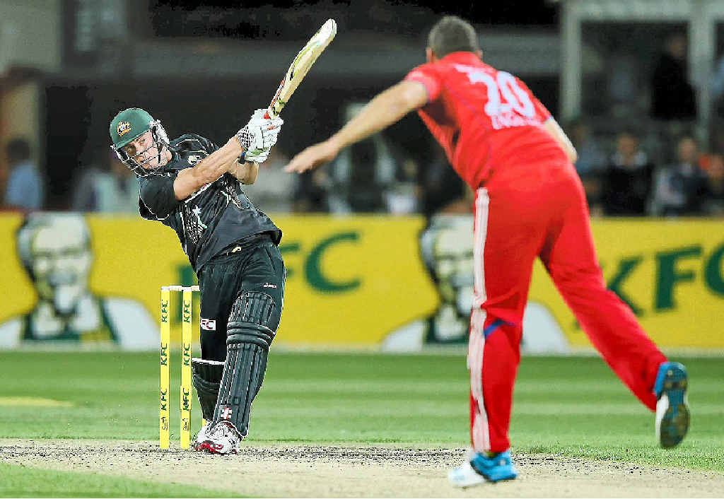 WELL DONE: Chris Lynn made a decent T20 debut against England in Hobart on Wednesday night. WELL DONE: Chris Lynn made a decent T20 debut against England in Hobart on Wednesday night.