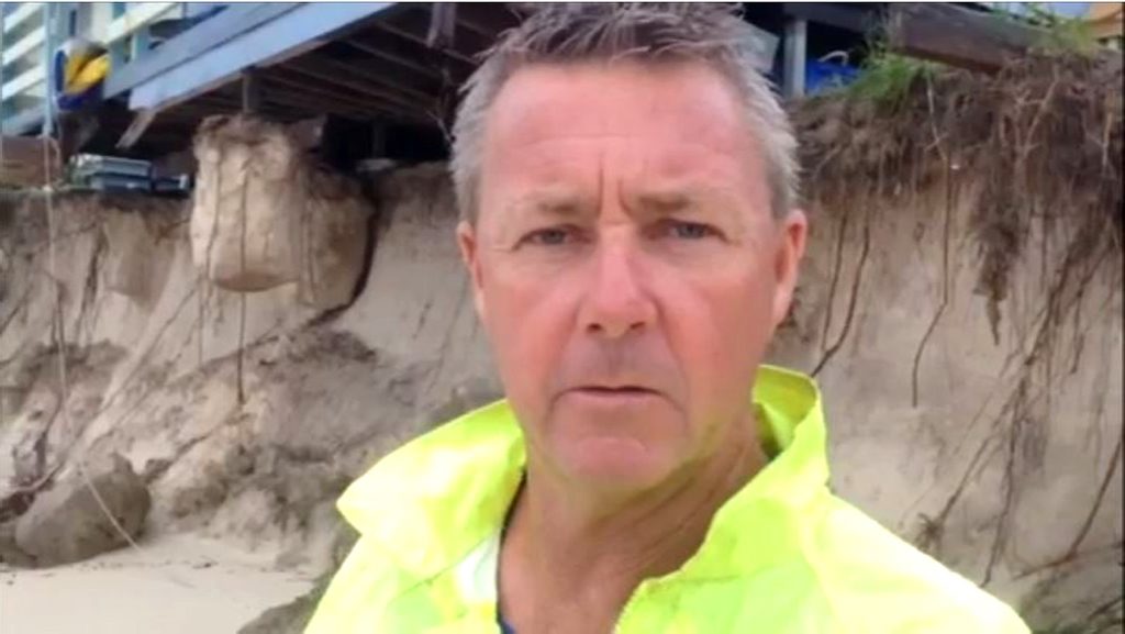 Great Keppel Island Hideaway owner Sean Appleton looks on as high tides wash away Putney Beach. Photo Contributed Great Keppel Island Hideaway owner Sean Appleton looks on as high tides wash away Putney Beach. Photo Contributed