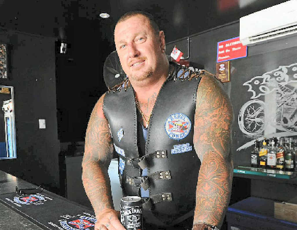 HAPPIER TIMES: Former Wide Bay Rebels Motorcycle Club president, Adam ‘Big Adam’ McCrea. HAPPIER TIMES: Former Wide Bay Rebels Motorcycle Club president, Adam ‘Big Adam’ McCrea.