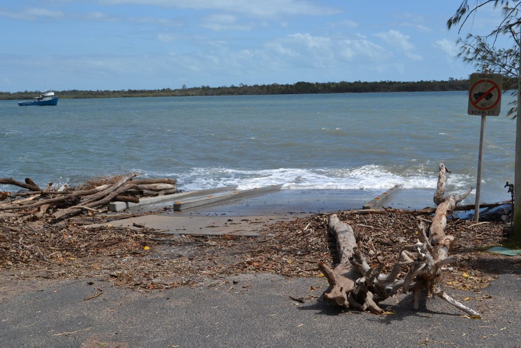 Debris washed up on the boat ramp at Burrum Heads during the series of king tides. Debris washed up on the boat ramp at Burrum Heads during the series of king tides.