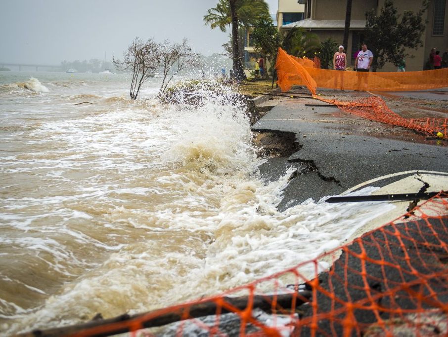 A photo taken on February 1 showing the damaging king tide, wind and rain at the mouth of the Boyne River, Boyne Island. A photo taken on February 1 showing the damaging king tide, wind and rain at the mouth of the Boyne River, Boyne Island.