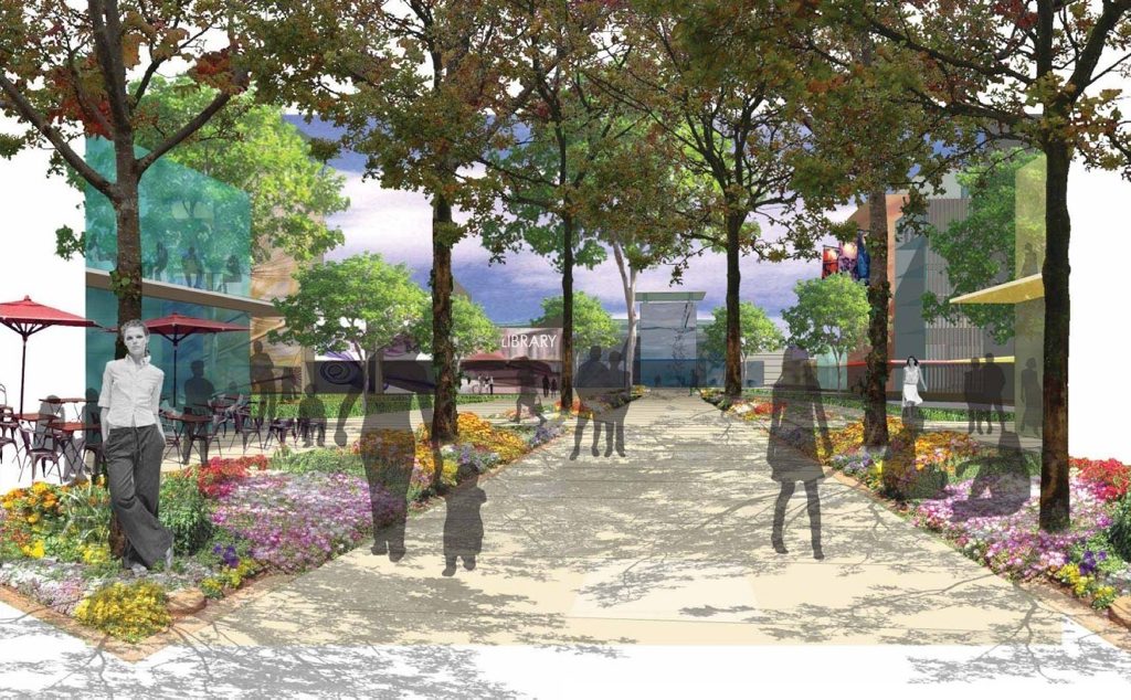 Toowoomba Regional Council’s master plan for an inner-city civic precinct included a “formalised plaza” of parkland, shops and public art. 