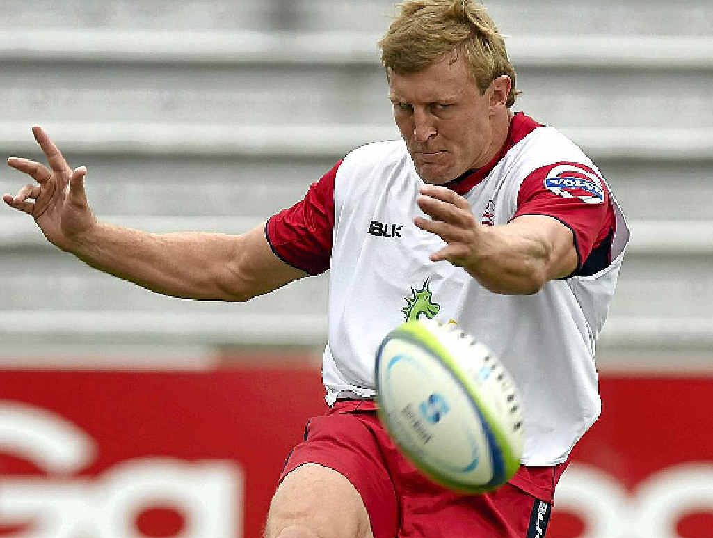 Lachie Turner kicks the ball during a Queensland Reds training session at Ballymore. Lachie Turner kicks the ball during a Queensland Reds training session at Ballymore.