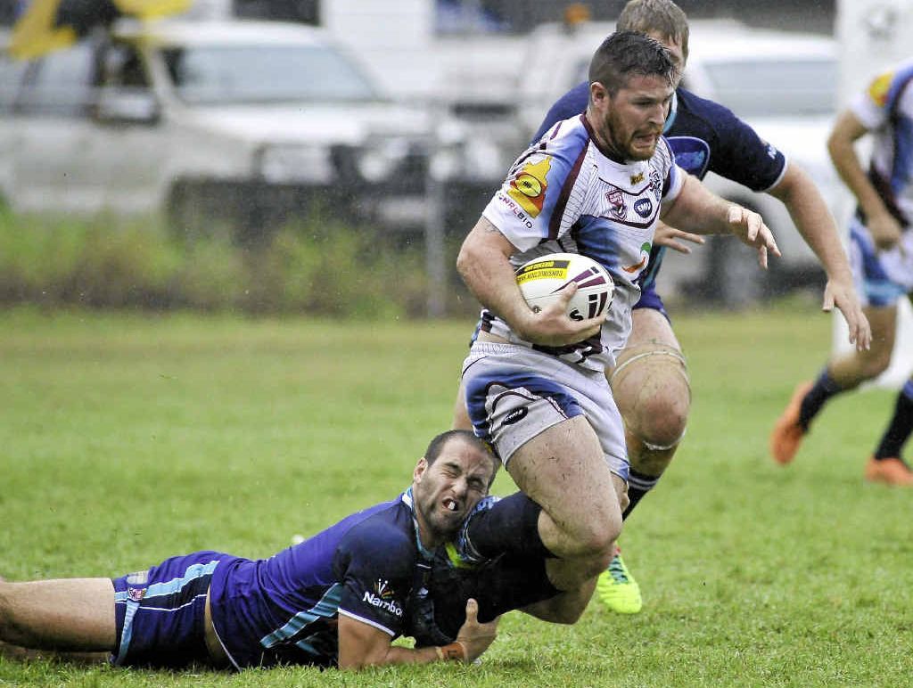 Peter Gallen plays for CQ Capras in the Intrust Super Cup trial against Sunshine Coast Falcons at Gary Larson Oval, Miriam Vale. Peter Gallen plays for CQ Capras in the Intrust Super Cup trial against Sunshine Coast Falcons at Gary Larson Oval, Miriam Vale.
