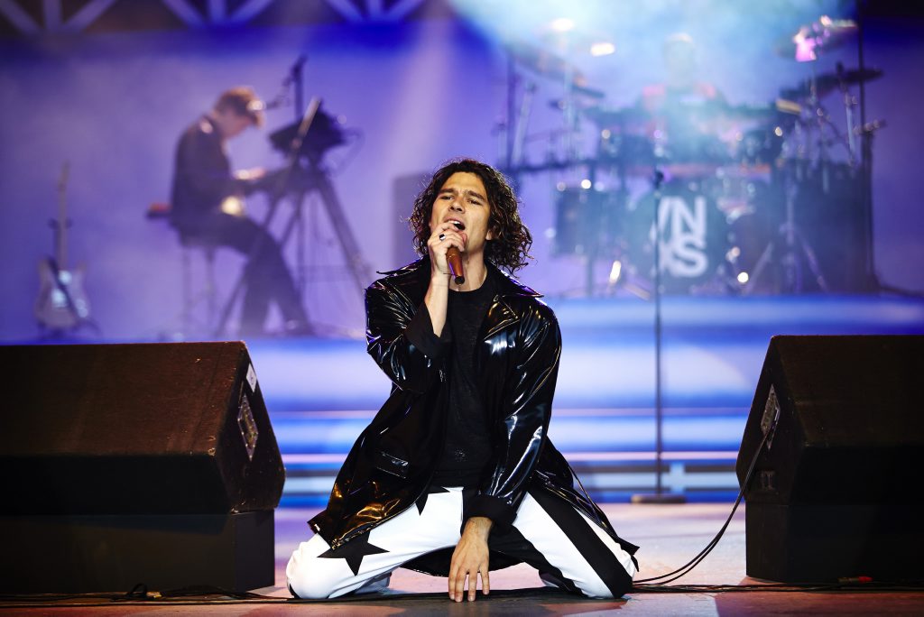 Luke Arnold in a scene from the TV mini-series Never Tear Us Apart: The Untold Story of INXS. Supplied by Channel 7. Luke Arnold in a scene from the TV mini-series Never Tear Us Apart: The Untold Story of INXS. Supplied by Channel 7.