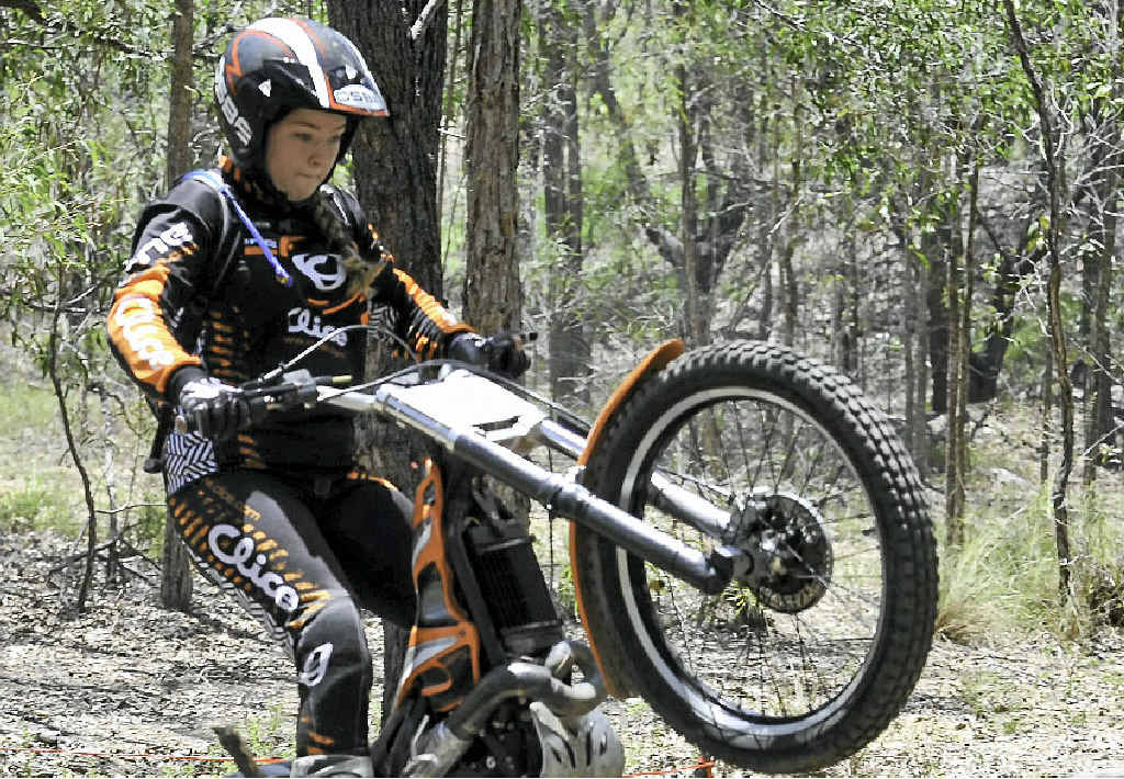 RISING STAR: Sarah Chivers competes at CQ Trials Club’s first meeting of the year at Benaraby Motorsport Park. RISING STAR: Sarah Chivers competes at CQ Trials Club’s first meeting of the year at Benaraby Motorsport Park.