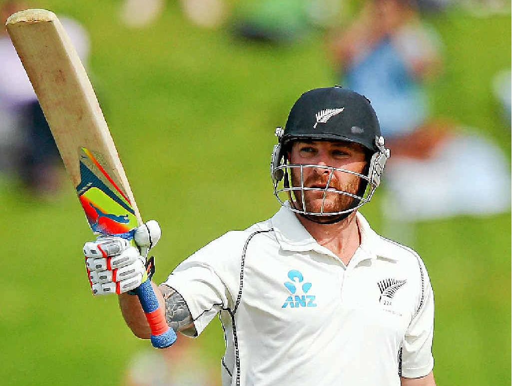 CAPTAIN’S KNOCK: New Zealand captain Brendon McCullum celebrates scoring 250 runs during day four of the second Test match against India. McCullum finished the day unbeaten on 281. CAPTAIN’S KNOCK: New Zealand captain Brendon McCullum celebrates scoring 250 runs during day four of the second Test match against India. McCullum finished the day unbeaten on 281.
