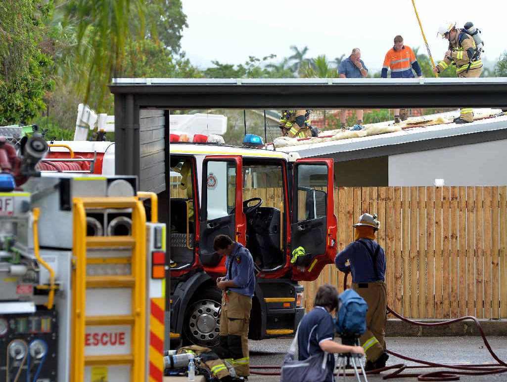 North Mackay Private Hospital were evacuated after a small fire in an exhaust fan set off the fire alarm.