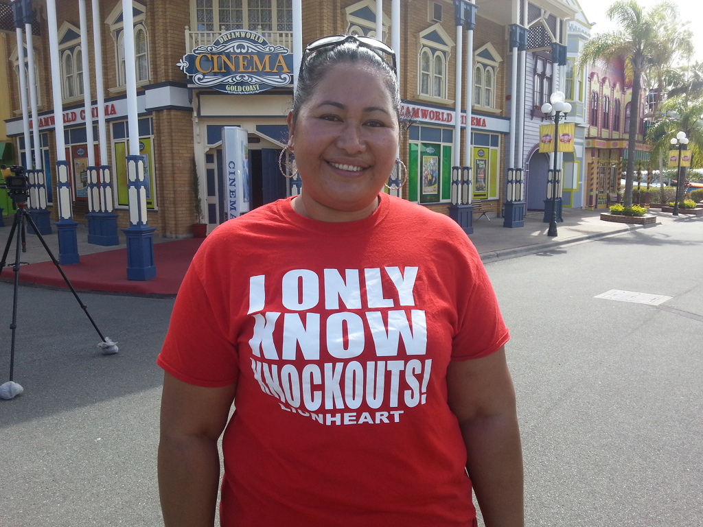 Marion Leapai at Dreamworld. Marion Leapai at Dreamworld.