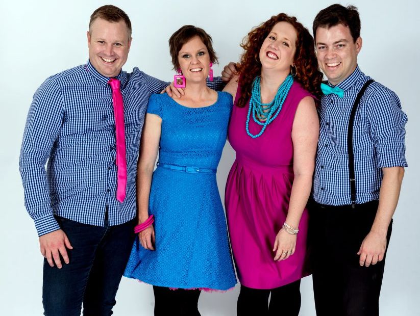 Jelly Kids in the studio: Toby Loveland, Heidi Loveland, Natasha Koch and Peter Schravemade. Photo Contributed Jelly Kids in the studio: Toby Loveland, Heidi Loveland, Natasha Koch and Peter Schravemade. Photo Contributed