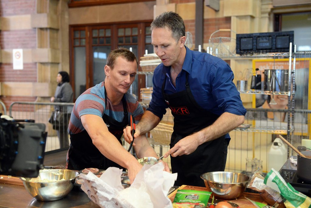 Blair and Paul cooking at Sydney's Central Station. Blair and Paul cooking at Sydney's Central Station.