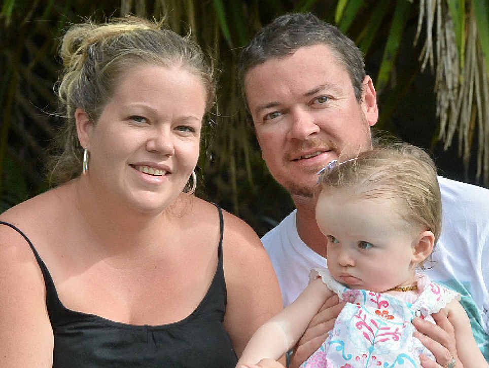 PRECIOUS: Joel and Catherine Topliff with Ellie, 1 who has a rare condition, Tay-Sachs disease.