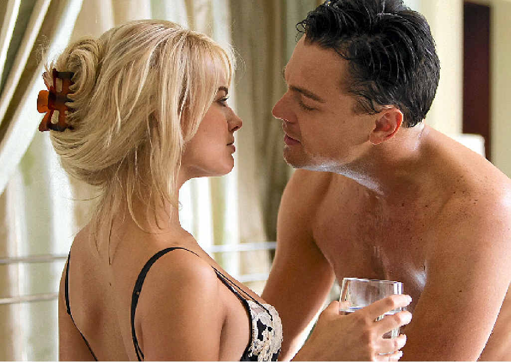 WILL HE WIN?: Leonardo DiCaprio with Aussie actress Margot Robbie in The Wolf of Wall Street. WILL HE WIN?: Leonardo DiCaprio with Aussie actress Margot Robbie in The Wolf of Wall Street.