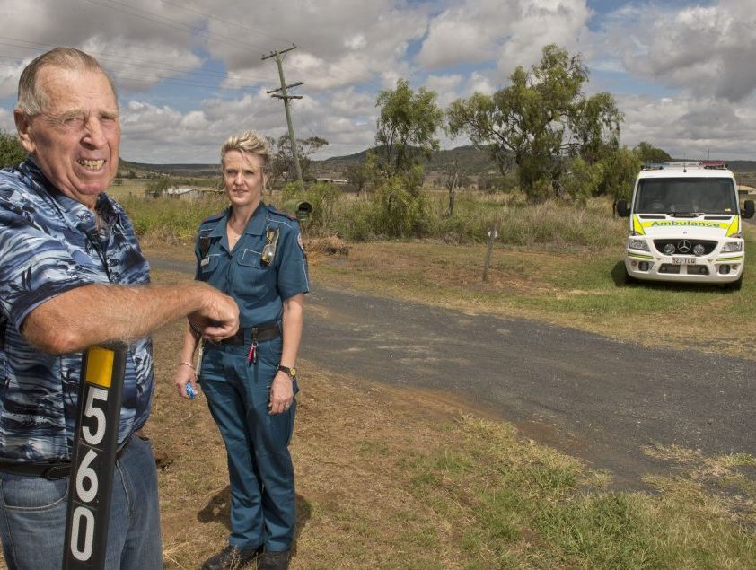 Rural landowner Hec Sander and advanced care paramedic Jo Crooks. Rural landowner Hec Sander and advanced care paramedic Jo Crooks.