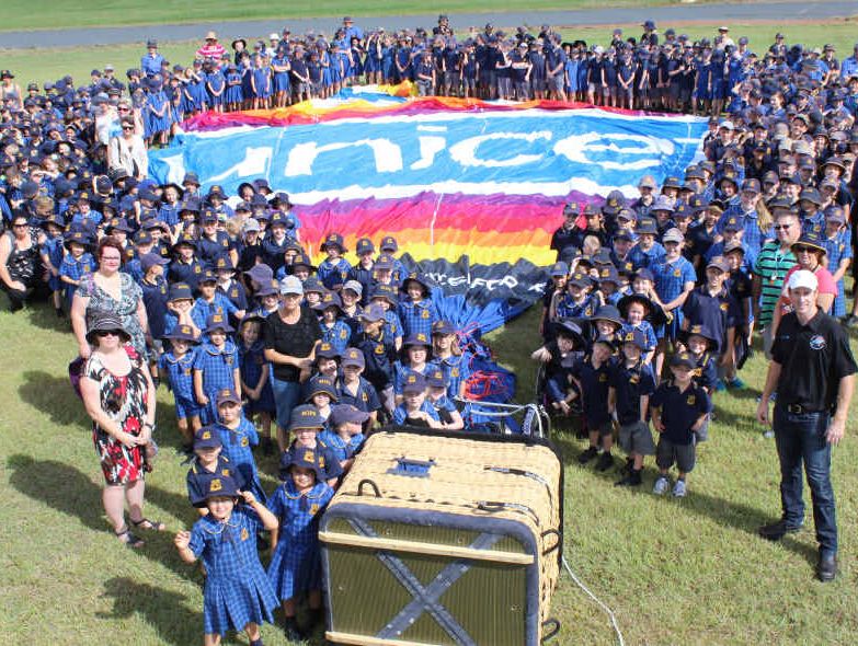 WORLD TOUR: New Zealand-born hot air balloon pilot Andrew Parker during his visit to South Grafton Primary School.