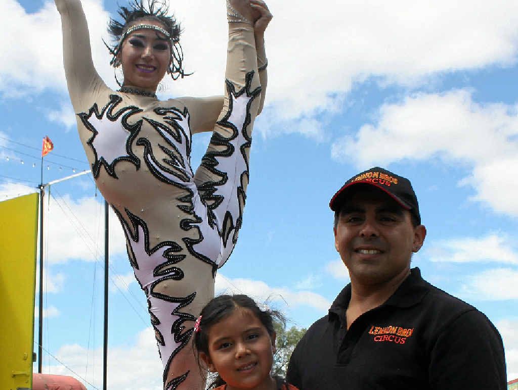FAMILY FUN: Circus Performers Keira and Valentino with their daughter Keira. FAMILY FUN: Circus Performers Keira and Valentino with their daughter Keira.