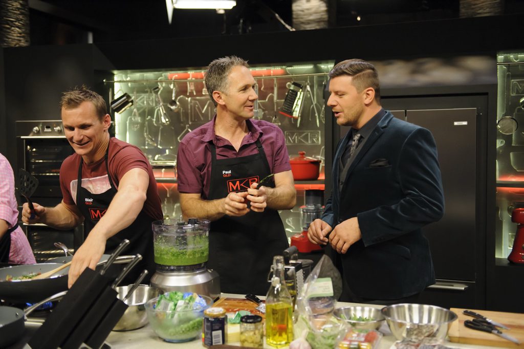 Blair and Paul talking with judge Manu Feildel. Blair and Paul talking with judge Manu Feildel.