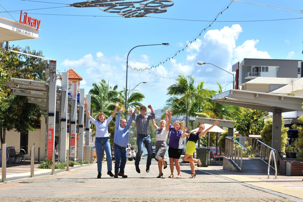 Workforce International operations coordinator Carol Sheppard, supervisor Mark Lofthouse and regional manager Robert Hope, Rotary Midday secretary Adele Hughes and Gladstone Festival and Events coordinators Abi Galbraith and Angie Bettridge are all jumping for joy that the festival parade will go ahead. Workforce International operations coordinator Carol Sheppard, supervisor Mark Lofthouse and regional manager Robert Hope, Rotary Midday secretary Adele Hughes and Gladstone Festival and Events coordinators Abi Galbraith and Angie Bettridge are all jumping for joy that the festival parade will go ahead.