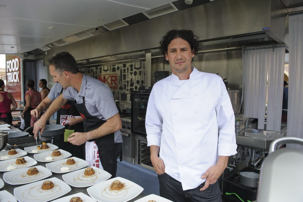 Colin Fassnidge keeping an eye on things in the MKR food truck. Colin Fassnidge keeping an eye on things in the MKR food truck.