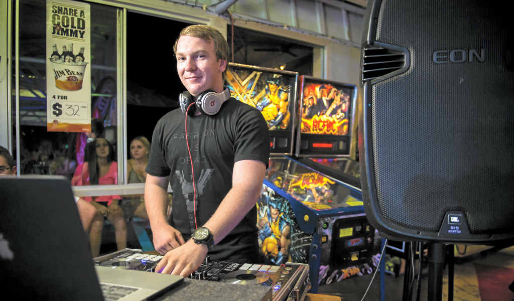 Jordan McPherson behind the decks. Jordan McPherson behind the decks.