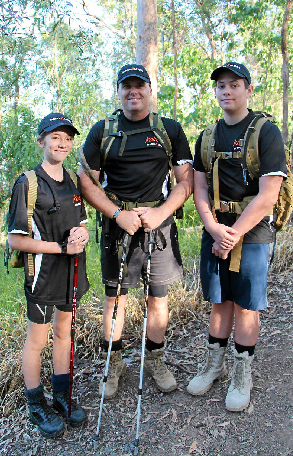LONG TREK: Dean West and his two children Jake, 16, and Taleah, 13. LONG TREK: Dean West and his two children Jake, 16, and Taleah, 13.