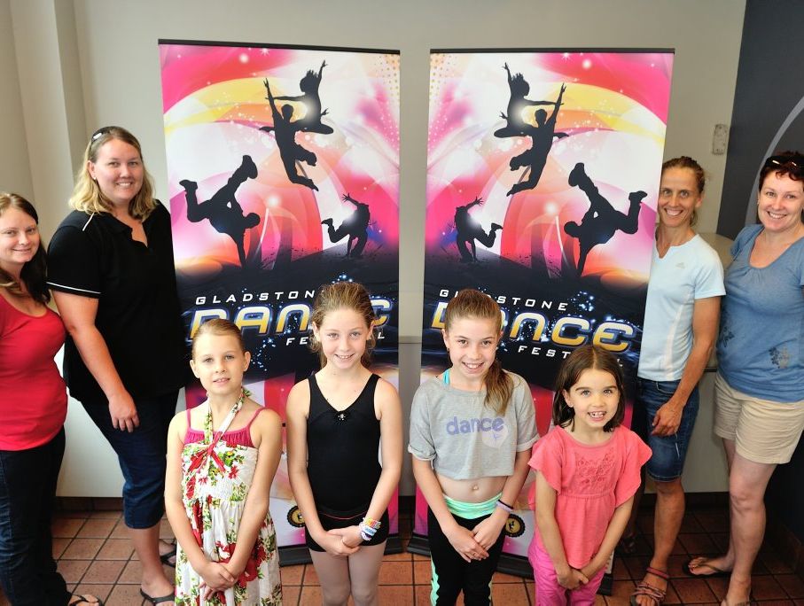 Organisers and participants are excited for the upcoming 2014 Gladstone Dance Festival. Front row (L-R): Charlotte Leu, 8, Sarah Kadel, 10, Ellah-Josie Ching, 10, and Sasha Carter, 8. Back row (L-R): Volunteer Kim Kadel, Gladstone Dance Festival Association secretary Christine Leu, Gladstone Dance Festival treasurer Kate Maslen and Gladstone Dance Festival trophy clerk Lynda Ninness. Organisers and participants are excited for the upcoming 2014 Gladstone Dance Festival. Front row (L-R): Charlotte Leu, 8, Sarah Kadel, 10, Ellah-Josie Ching, 10, and Sasha Carter, 8. Back row (L-R): Volunteer Kim Kadel, Gladstone Dance Festival Association secretary Christine Leu, Gladstone Dance Festival treasurer Kate Maslen and Gladstone Dance Festival trophy clerk Lynda Ninness.