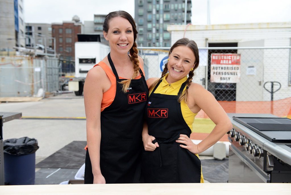 Winning: Chloe and Kelly at Sydney's Central Park building site. Winning: Chloe and Kelly at Sydney's Central Park building site.