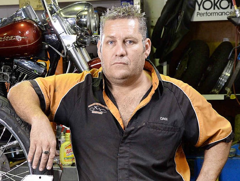 FED UP: Custom Motorcycle Company owner Dan Buechse says the Government’s anti-bikie laws are killing his business. FED UP: Custom Motorcycle Company owner Dan Buechse says the Government’s anti-bikie laws are killing his business.