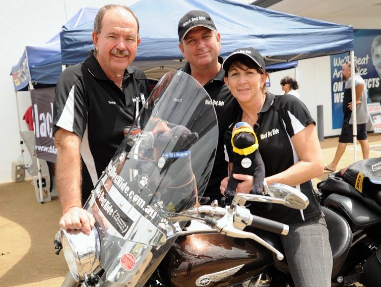 Supporting Black Dog Ride in Maryborough are Michael Young, Brett and Michelle Lewis. Supporting Black Dog Ride in Maryborough are Michael Young, Brett and Michelle Lewis.