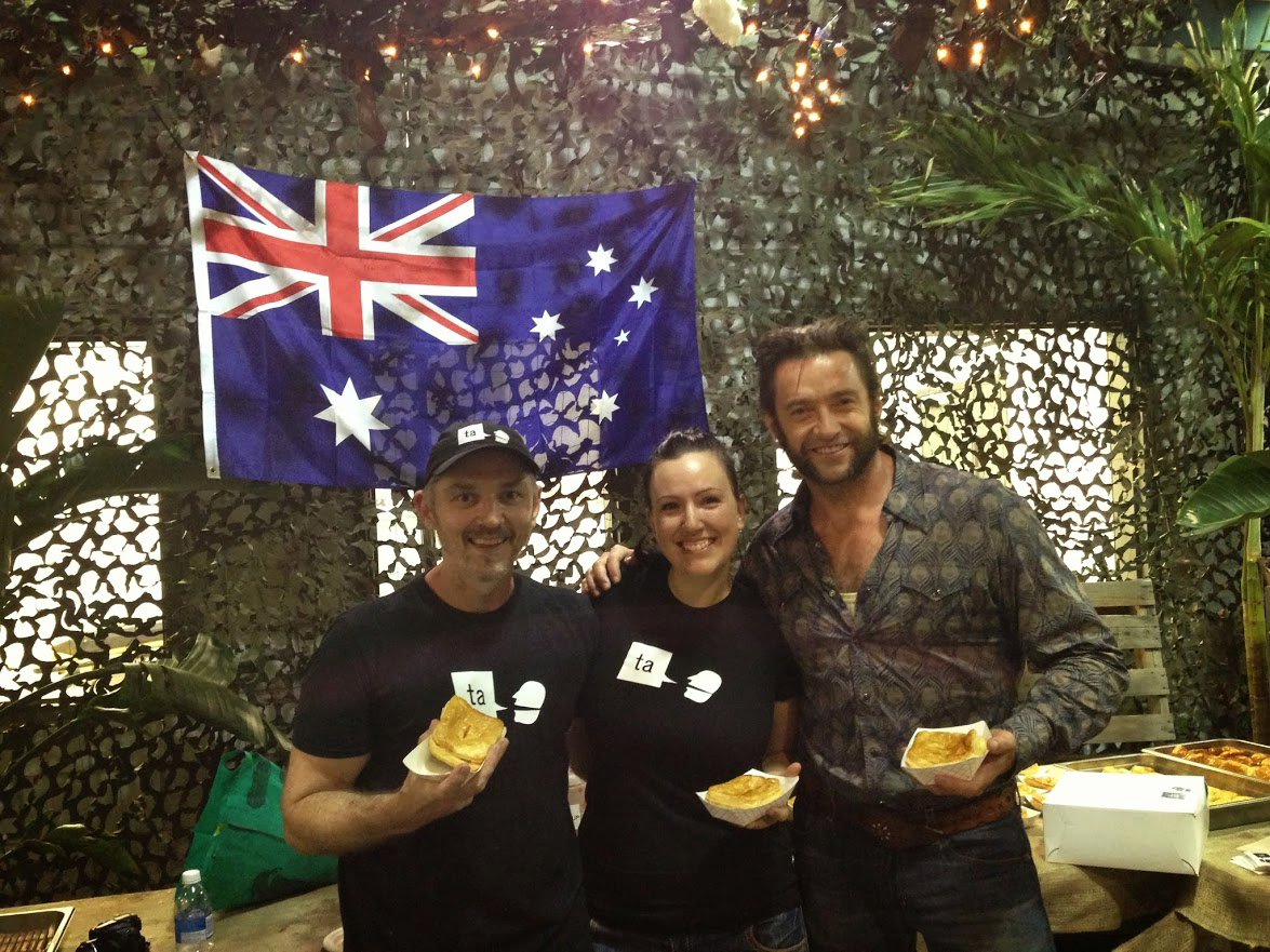 Meat and greet, Hugh Jackman samples the best pies in the world Meat and greet, Hugh Jackman samples the best pies in the world
