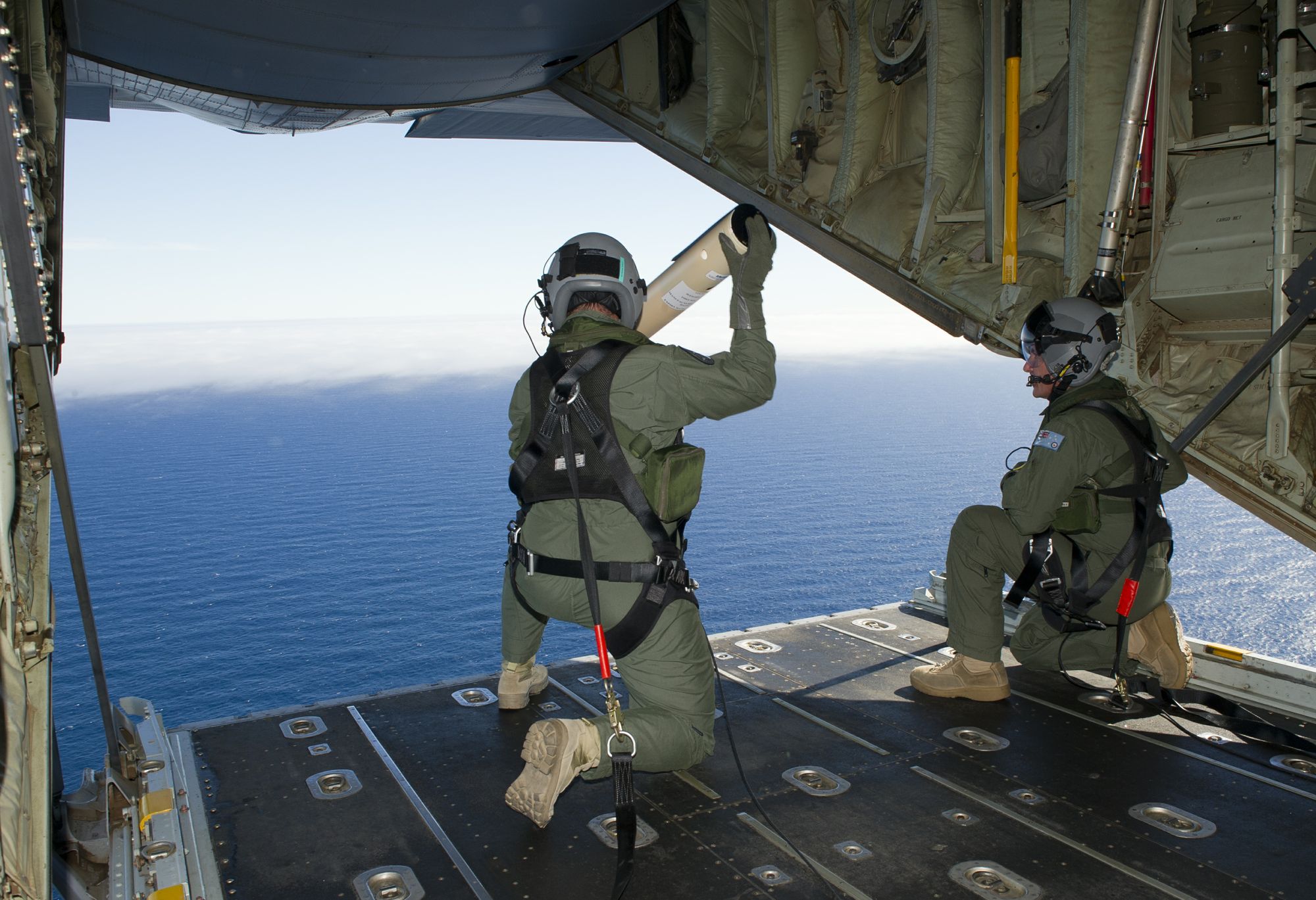 A photo from the Australian Defence Force showing the search for missing flight MH370 off the Western Australian coastline. A photo from the Australian Defence Force showing the search for missing flight MH370 off the Western Australian coastline.