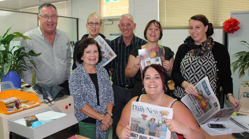 SALES FORCE: Daily News general manager Bruce Partridge (left) with our advertising sales team (back, from left) Annette Weatherstone, Peter Schmidt, Sarah Edwards (sales manager) Lisa Hemmings, and (front from left) Rosa Hardy and Kaela Freeman. Absent: Jenny Alker. SALES FORCE: Daily News general manager Bruce Partridge (left) with our advertising sales team (back, from left) Annette Weatherstone, Peter Schmidt, Sarah Edwards (sales manager) Lisa Hemmings, and (front from left) Rosa Hardy and Kaela Freeman. Absent: Jenny Alker.